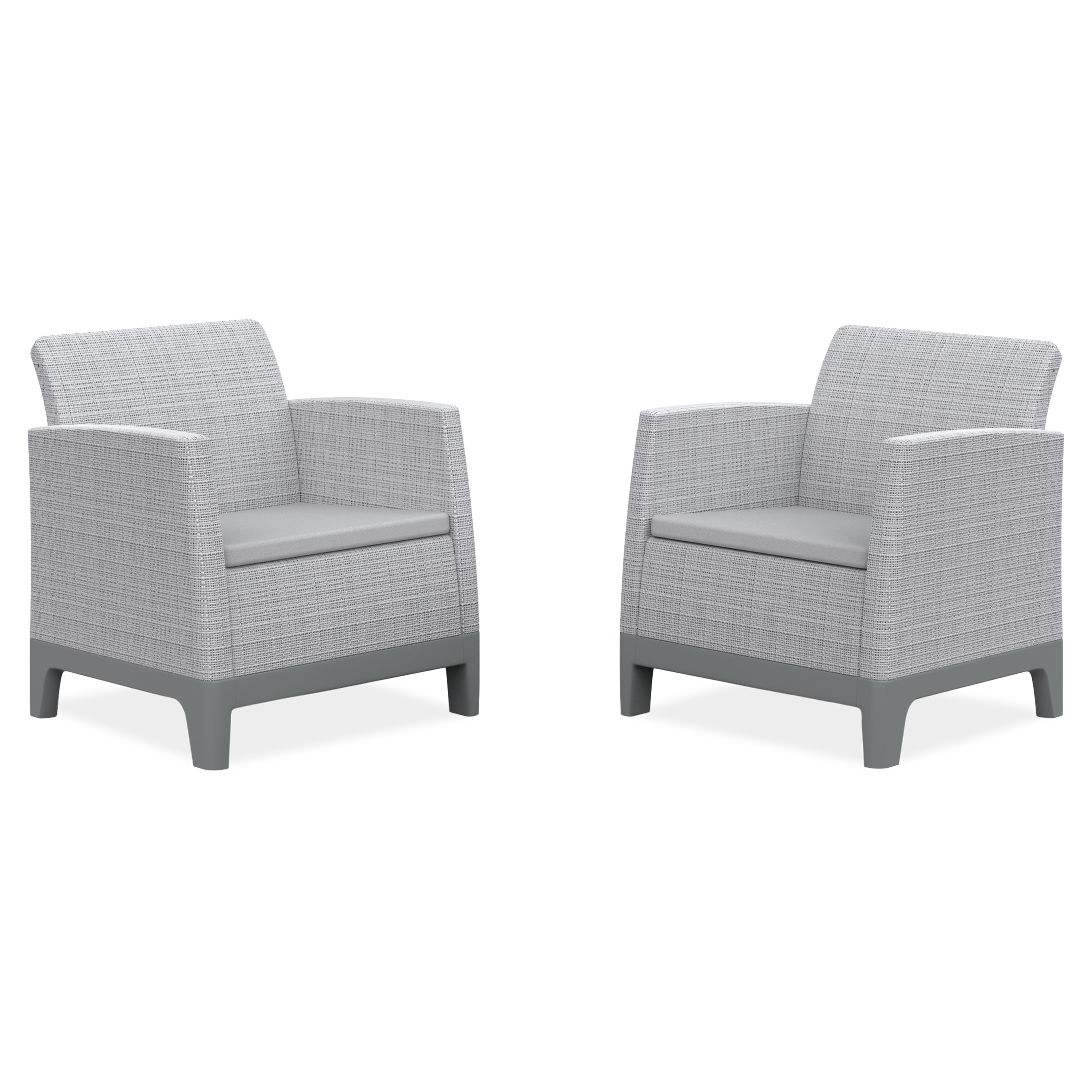 2 Fotele Scandi Forma Duo Ash Grey-Soft Beige / Light Grey - Keter