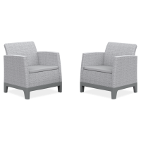 2 Fotele Scandi Forma Duo Ash Grey-Soft Beige / Light Grey - Keter