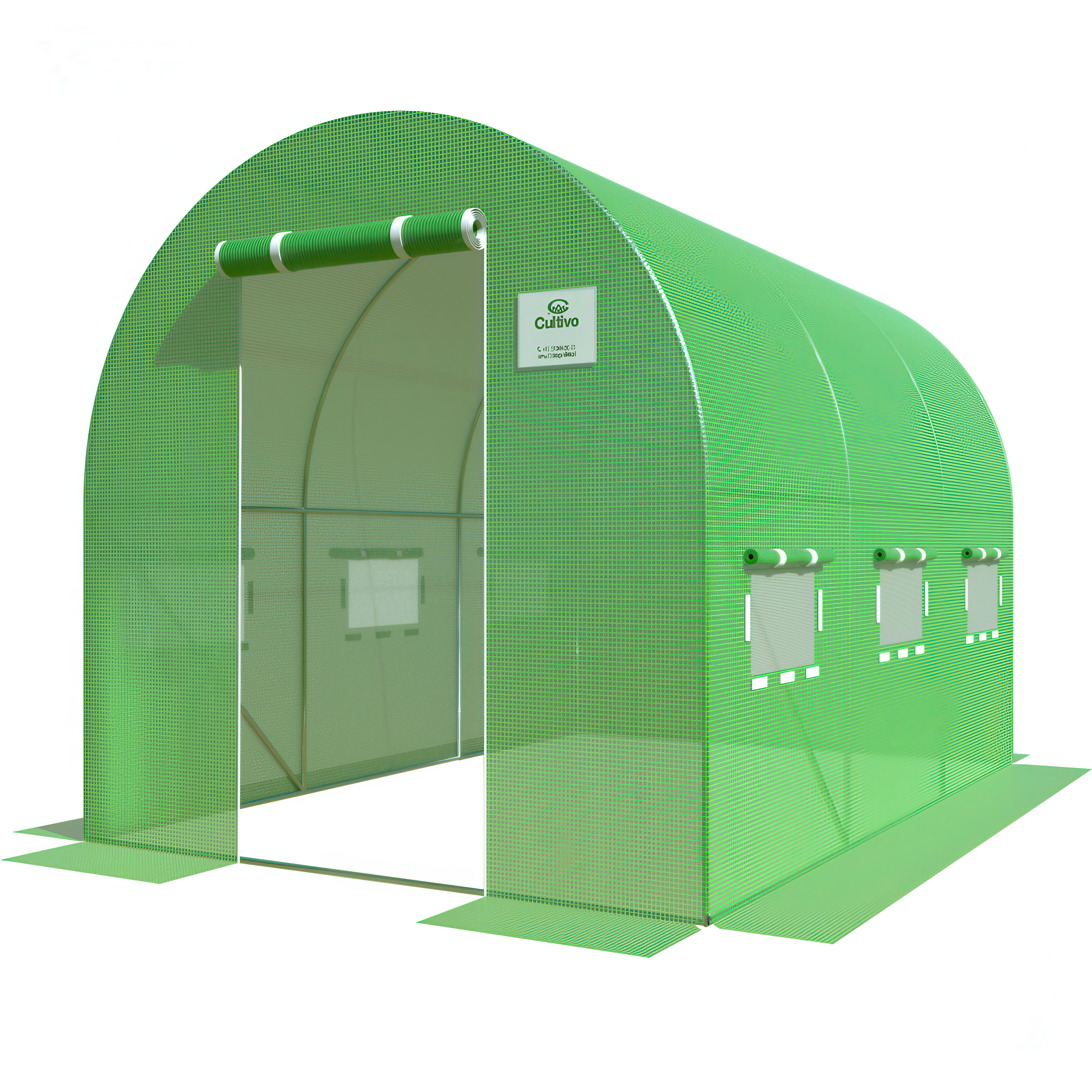 Przednie ujęcie tunelu foliowego 6m2 w kolorze zielonym od Cultivo