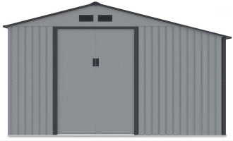 Przód domku ogrodowego MADISON 342x255cm Light Grey