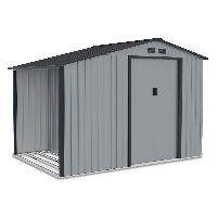 Domek ogrodowy z drewutnią MADISON 278x191cm Light Grey - Hardmaister