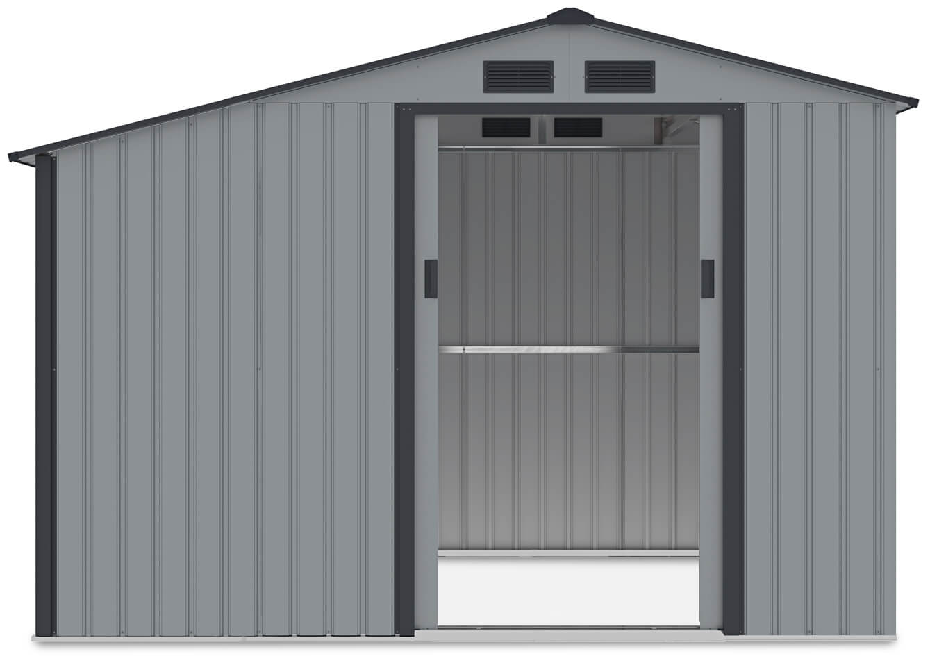 domek ogrodowy z drewutnią MADISON 278x191cm Light Grey - Hardmaister