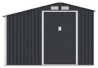 Domek narzędziowy z drewutnią MADISON 278x191cm Cold Grey - Hardmaister