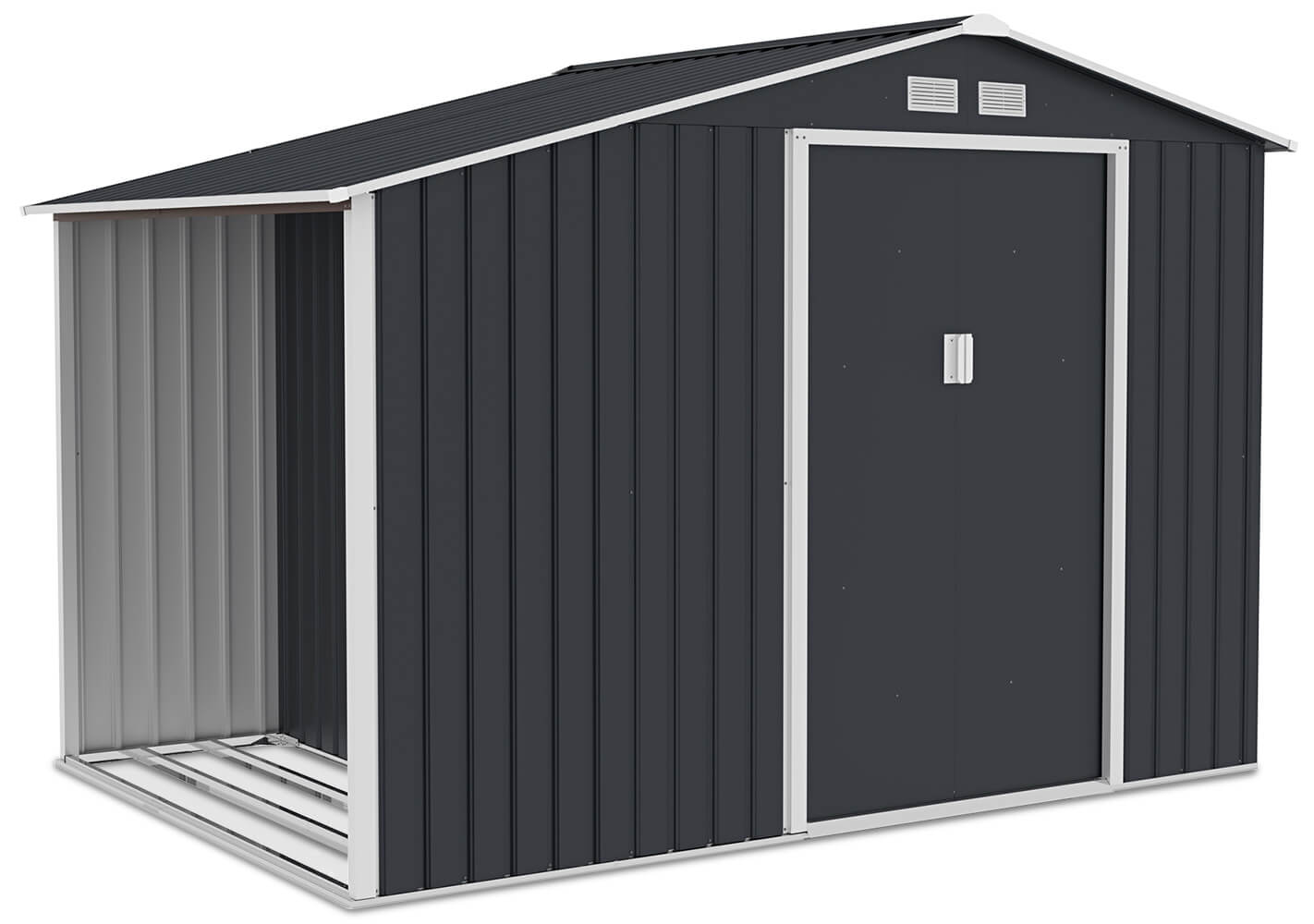 Domek ogrodowy z drewutnią MADISON 278x191cm Cold Grey - Hardmaister