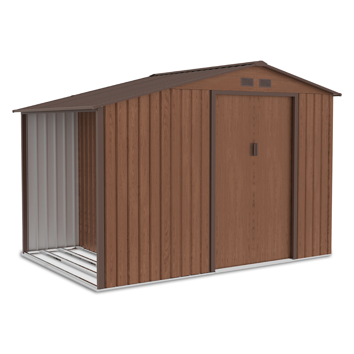 Domek ogrodowy z drewutnią MADISON 278x191cm Walnut - Hardmaister