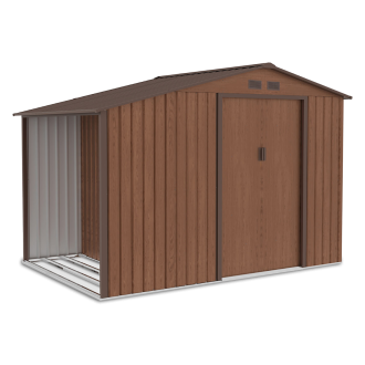 Domek ogrodowy z drewutnią MADISON 278x191cm Walnut - Hardmaister