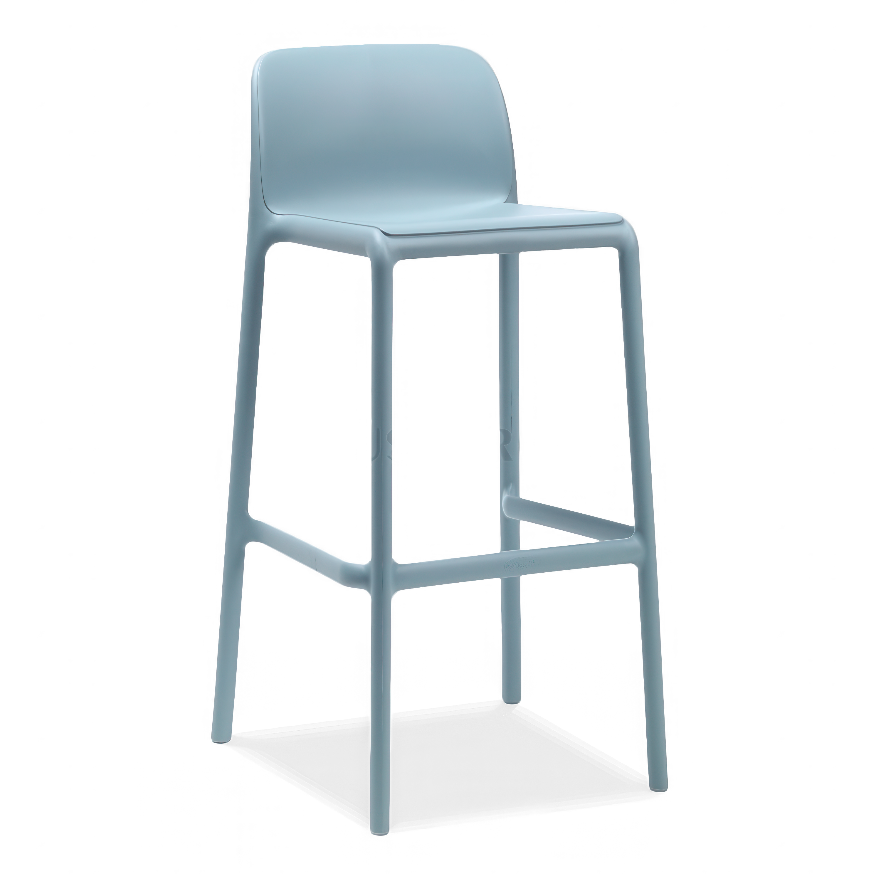 niebieski stołek barowy