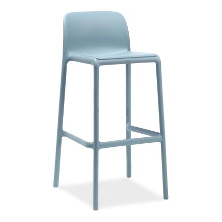 niebieski stołek barowy