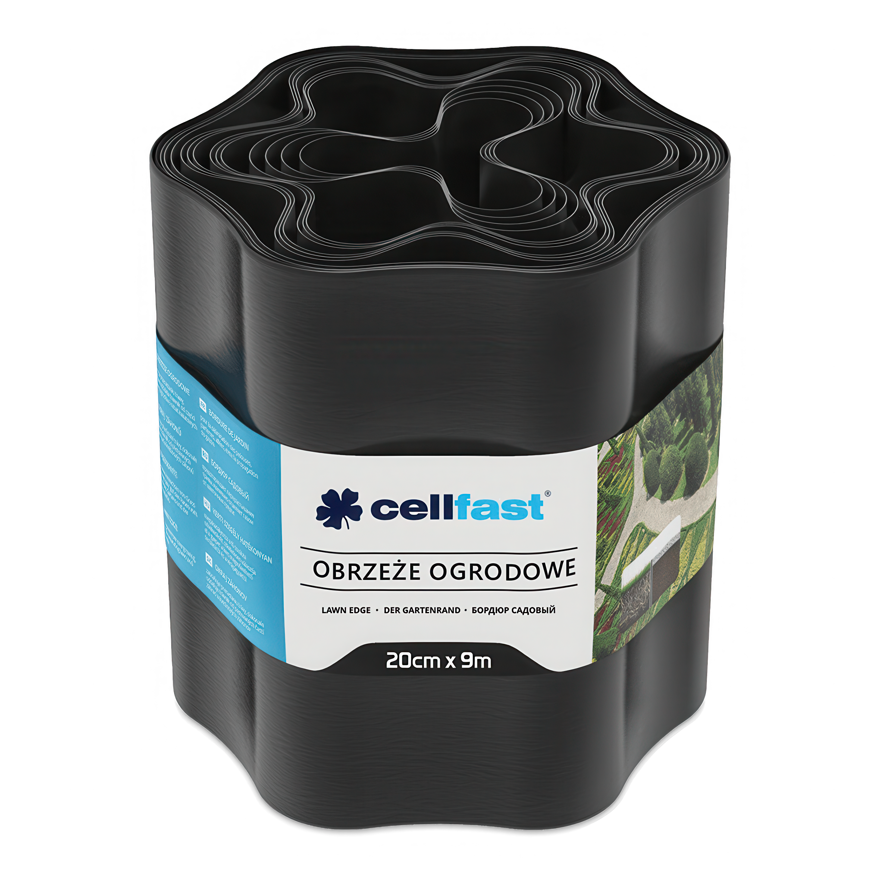 obrzeże ogrodowe w kolorze czarnym falowane