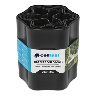 obrzeże ogrodowe w kolorze czarnym falowane