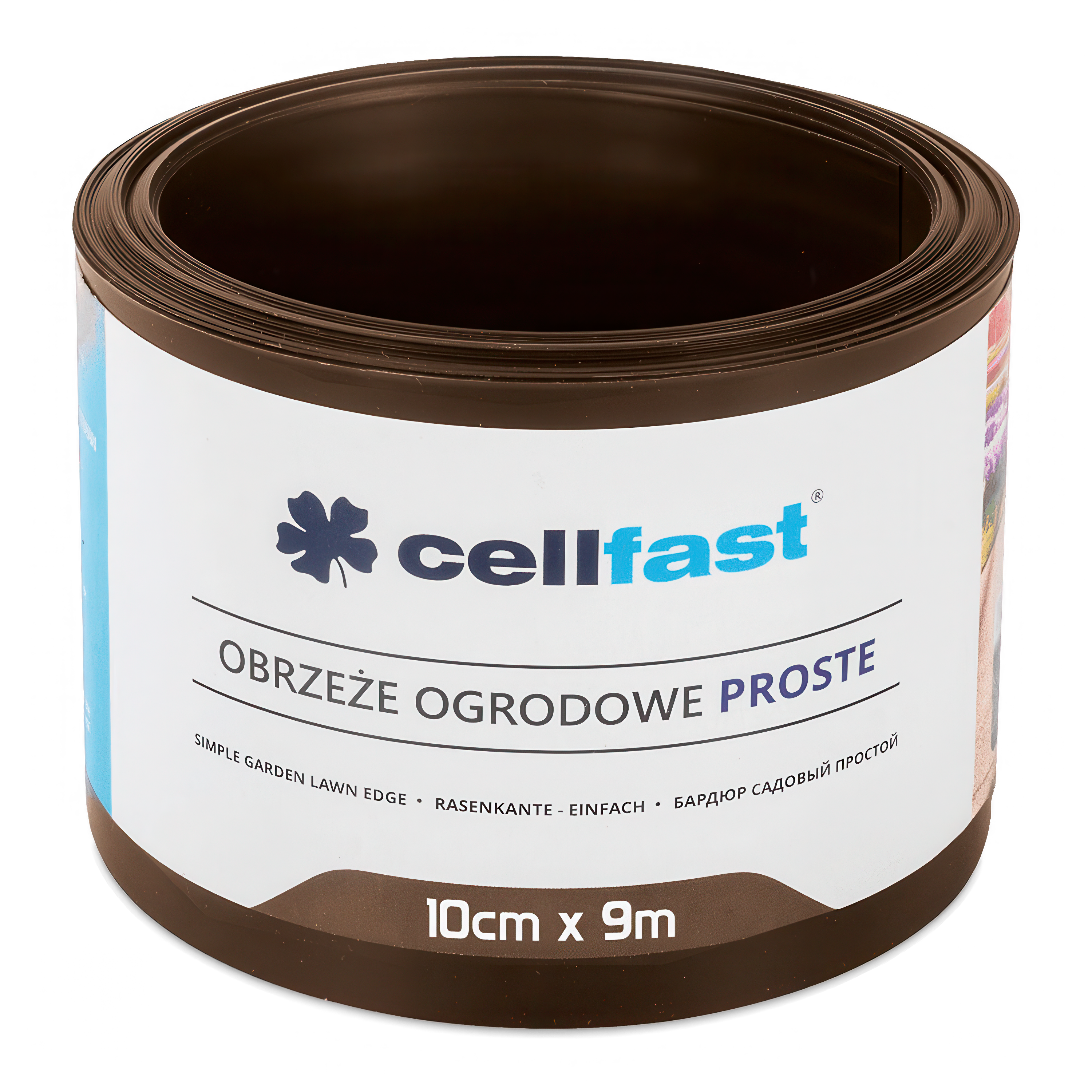 brązowe proste obrzeże ogrodowe