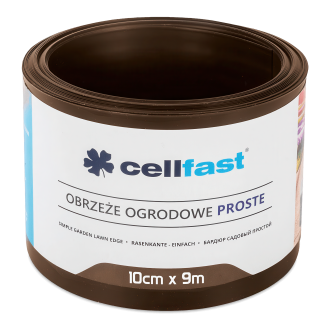 brązowe proste obrzeże ogrodowe