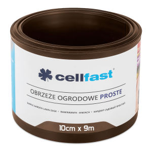 brązowe proste obrzeże ogrodowe