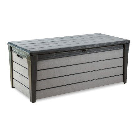 skrzynia zewnętrzna z tworzywa sztucznego, które przypomina drewno