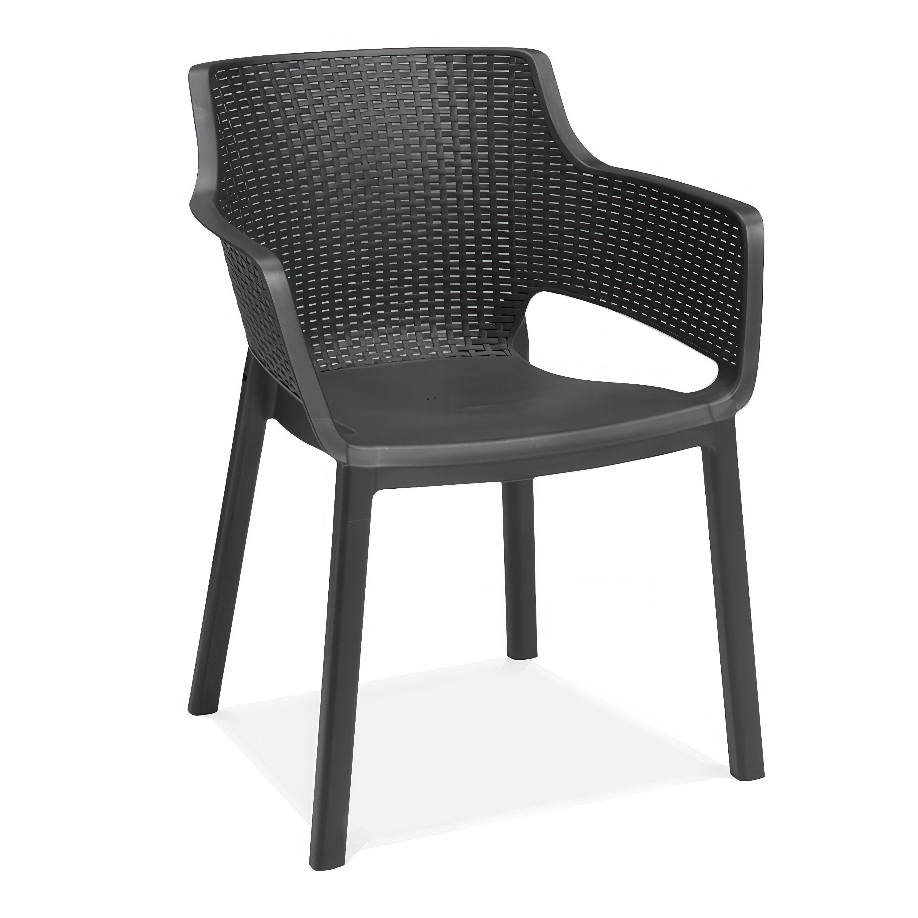 krzesło ogrodowe w kolorze czarnym z oparciem