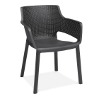 krzesło ogrodowe w kolorze czarnym z oparciem