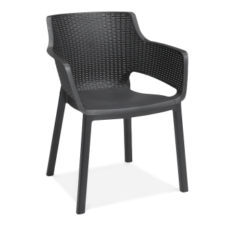 krzesło ogrodowe w kolorze czarnym z oparciem