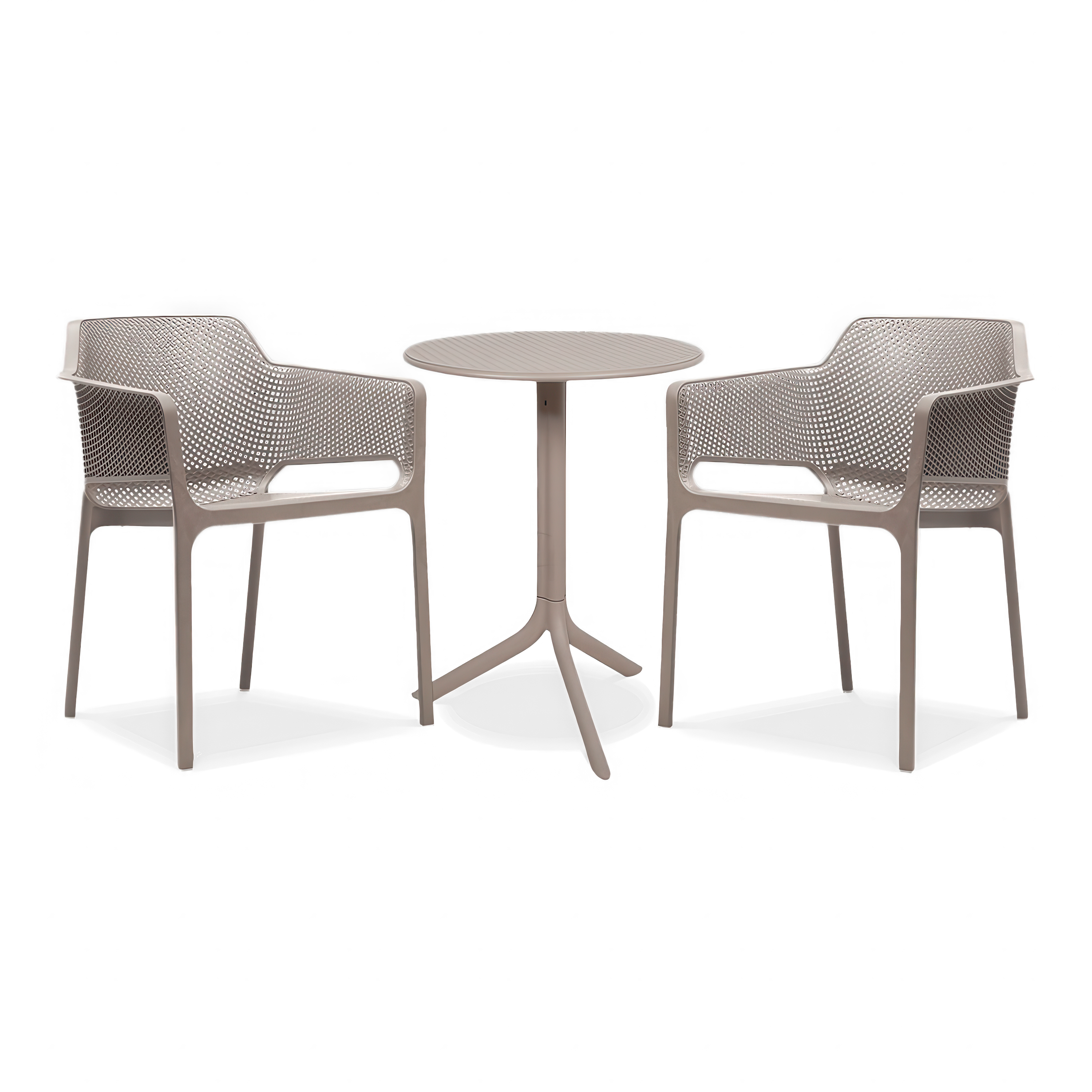 brązowy zestaw dwóch foteli i stolika ogrodowego 