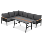 Narożnik + stół Ascona Dark Grey