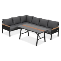 Narożnik ogrodowy ASCONA DINING Dark Grey - Focus Garden