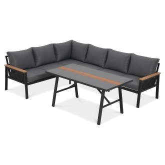 Narożnik + stół Ascona Dark Grey