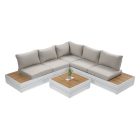 Zestaw wypoczynkowy Marvel White narożnik ze stolikiem