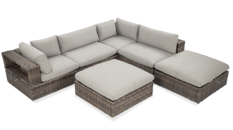 Komplet russel caffe skonfigurowany jako jeden duży narożnik i otomana