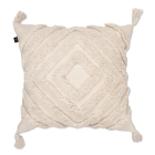 Poduszka w stylu boho z frędzlami, beżowa od moodme