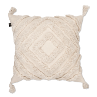 Poduszka w stylu boho z frędzlami, beżowa od moodme