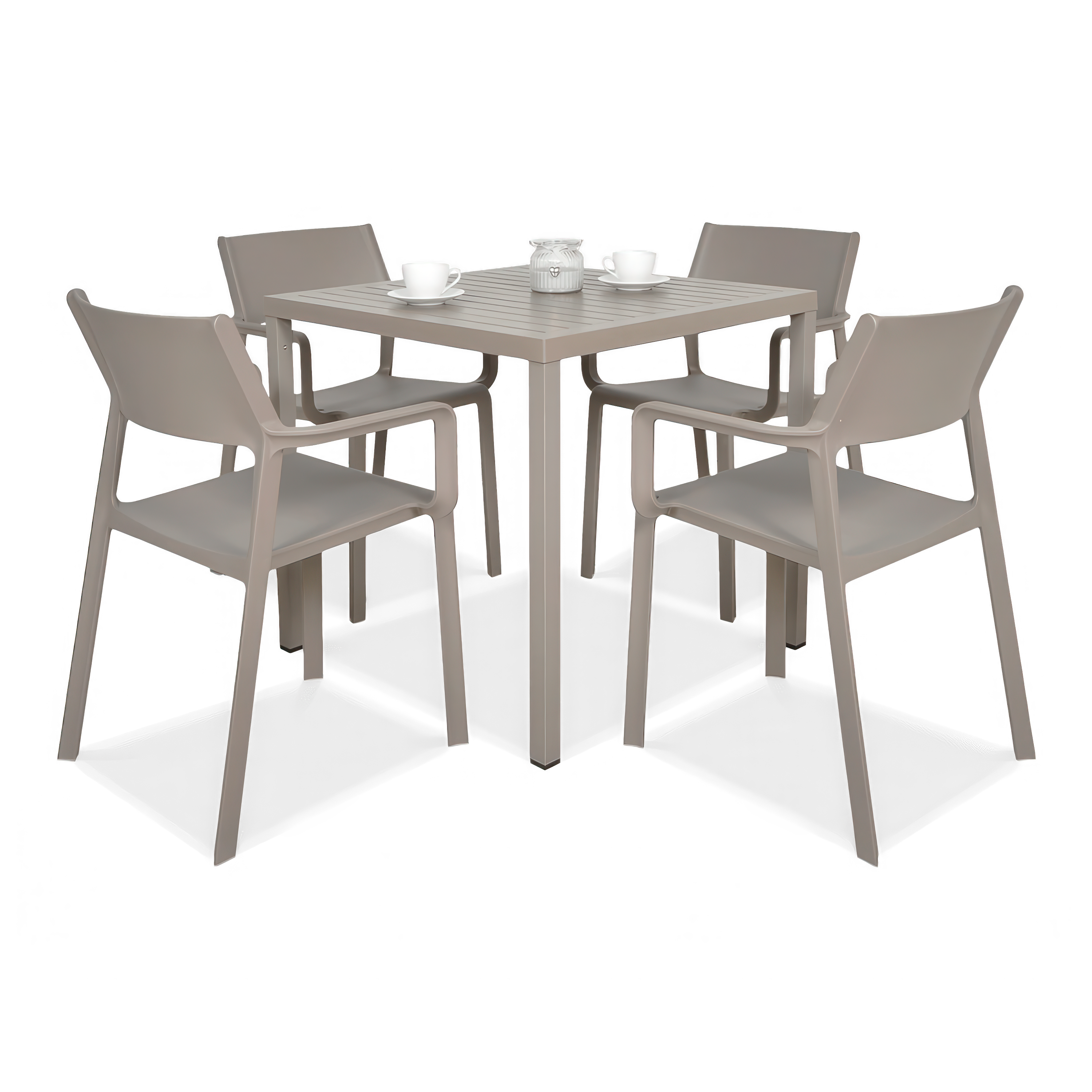 brązowy zestaw krzeseł i stołu do ogrodu