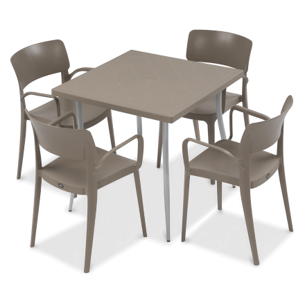 Zestaw mebli ogrodowych PANORA 4+1 beige - NOVUSSI