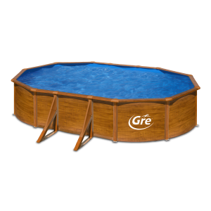 całoroczny basen z podporami w kolorze brązowym