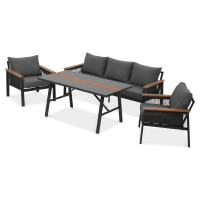 Zestaw mebli ASCONA DINING Dark Grey - Focus Garden