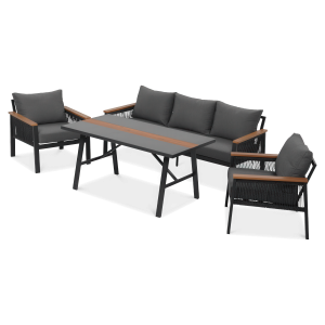 Zestaw mebli wypoczynkowych Ascona Dining antracytowy