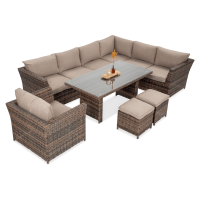 Narożnik technorattan MONIZ DINING PLUS Brown