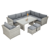 Narożnik technorattan MONIZ DINING PLUS Stone Grey