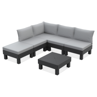 Szary narożnik ogrodowy ELEMENTS Graphite - Keter