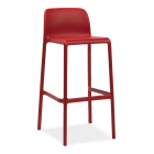 czerwony stołek ogrodowy