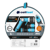 wąż ogrodowy w zestawie z końcówkami i pistoletem