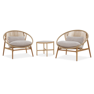 Zestaw mebli do ogrodu GALLA 2+1 Wood Look - Focus Garden