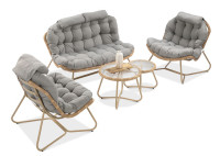 Zestaw mebli ogrodowych RODOS CAFFE Natural/Light Grey - Focus Garden