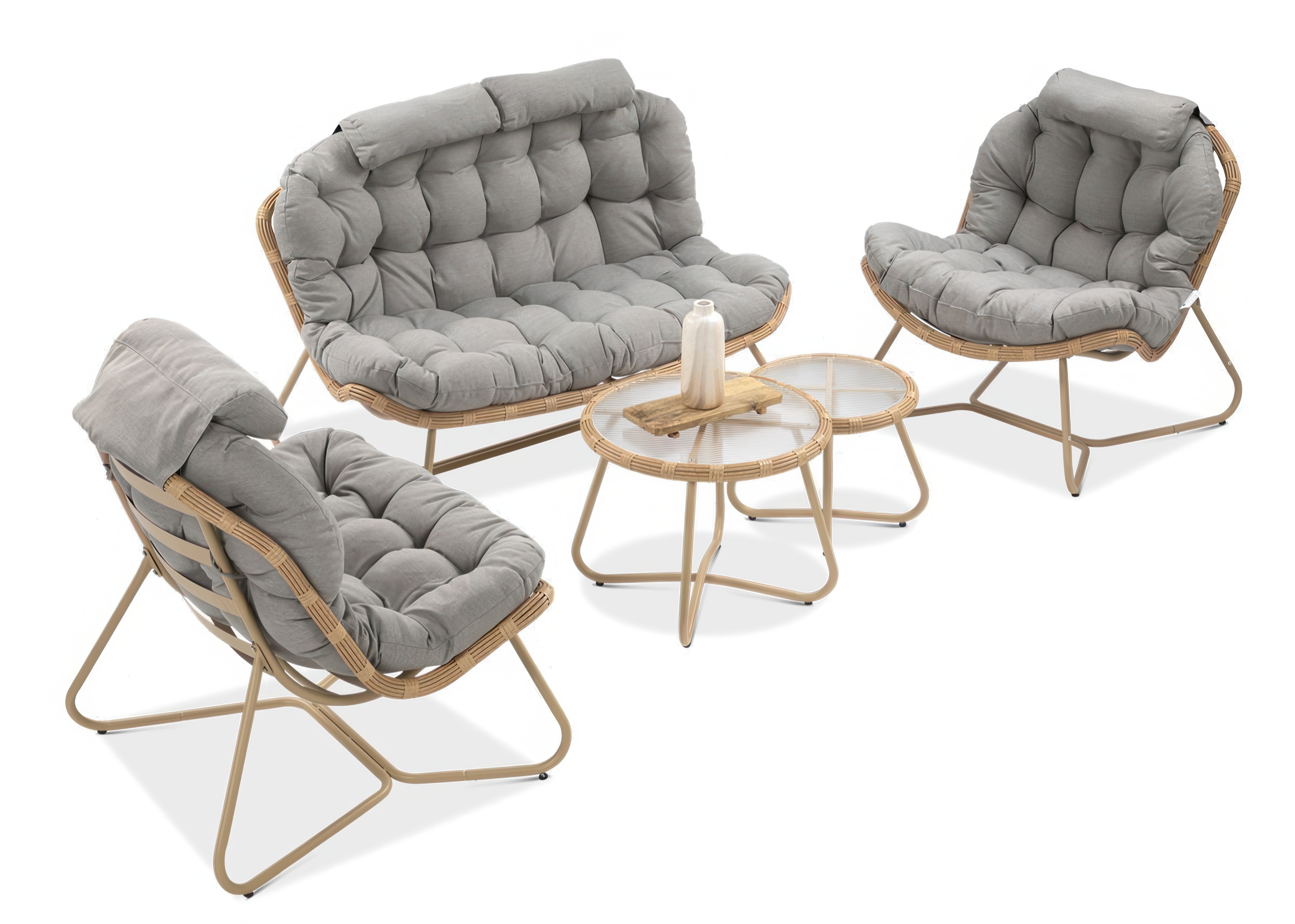 zestaw szarych mebli na ogród rodos 