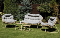 Zestaw mebli ogrodowych RODOS CAFFE Natural/Light Grey - Focus Garden