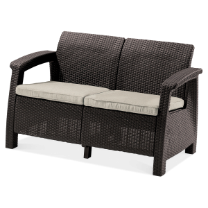 Brązowa sofa ogrodowa CORFU LOVE SEAT Brown
