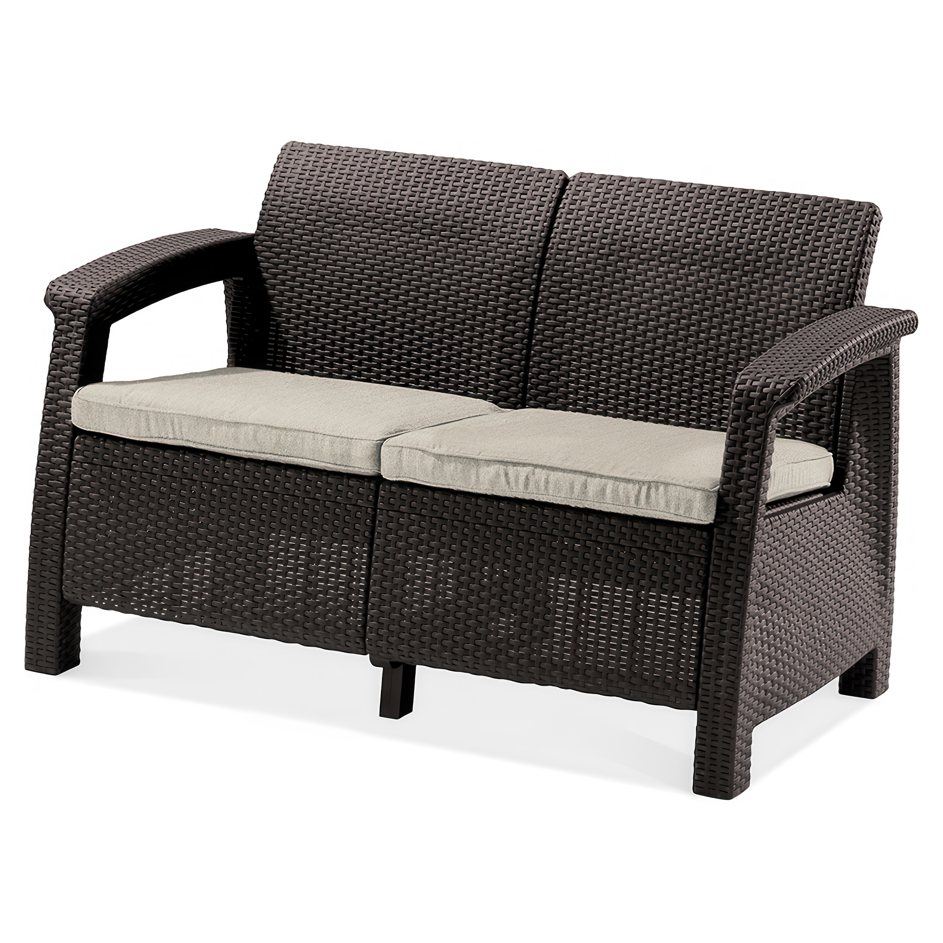 Brązowa sofa ogrodowa CORFU LOVE SEAT Brown