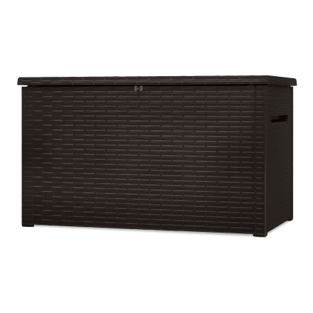 brązowa skrzynia ogrodowa