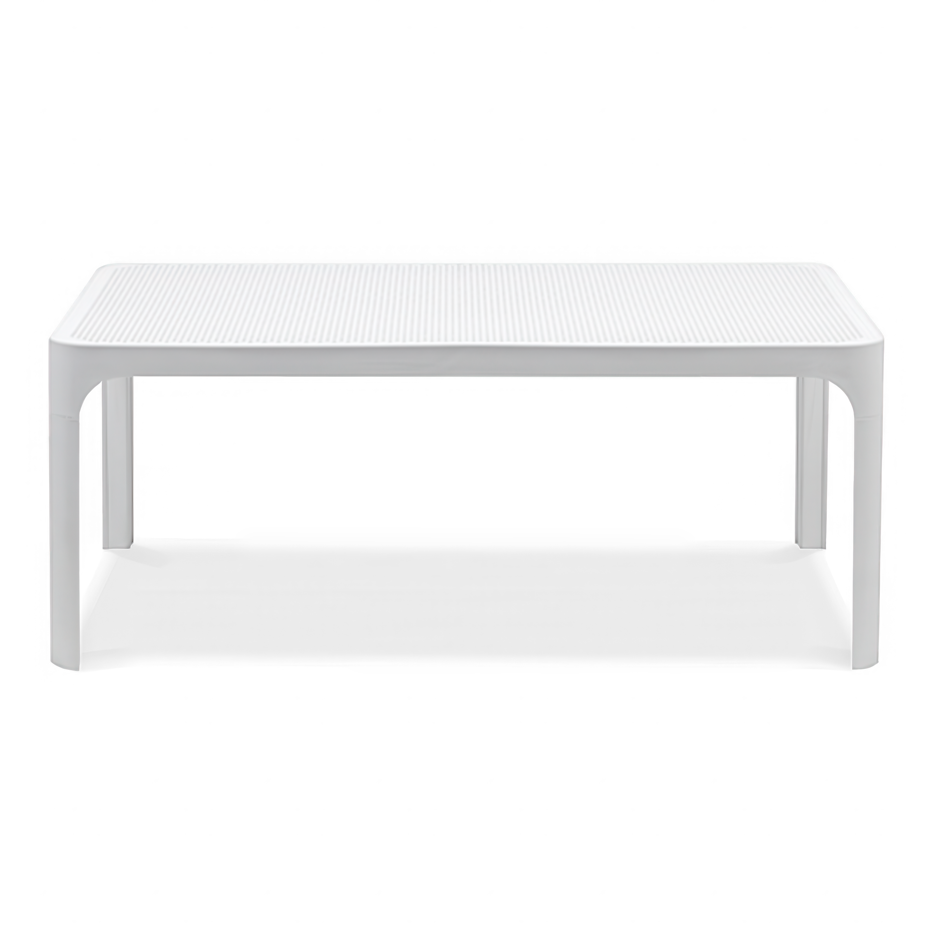 biały prostokątny stolik ogrodowy