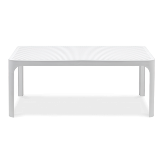 biały prostokątny stolik ogrodowy