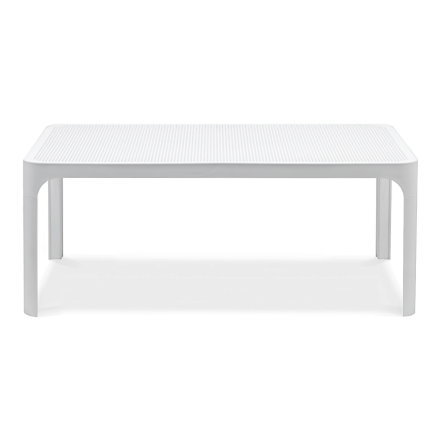 biały prostokątny stolik ogrodowy