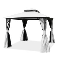 Pawilon ogrodowy z moskitierą i zasłonami VANCOUVER 3x3 Light Grey - Hardmaister